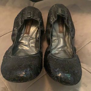 Black Sequin Flats